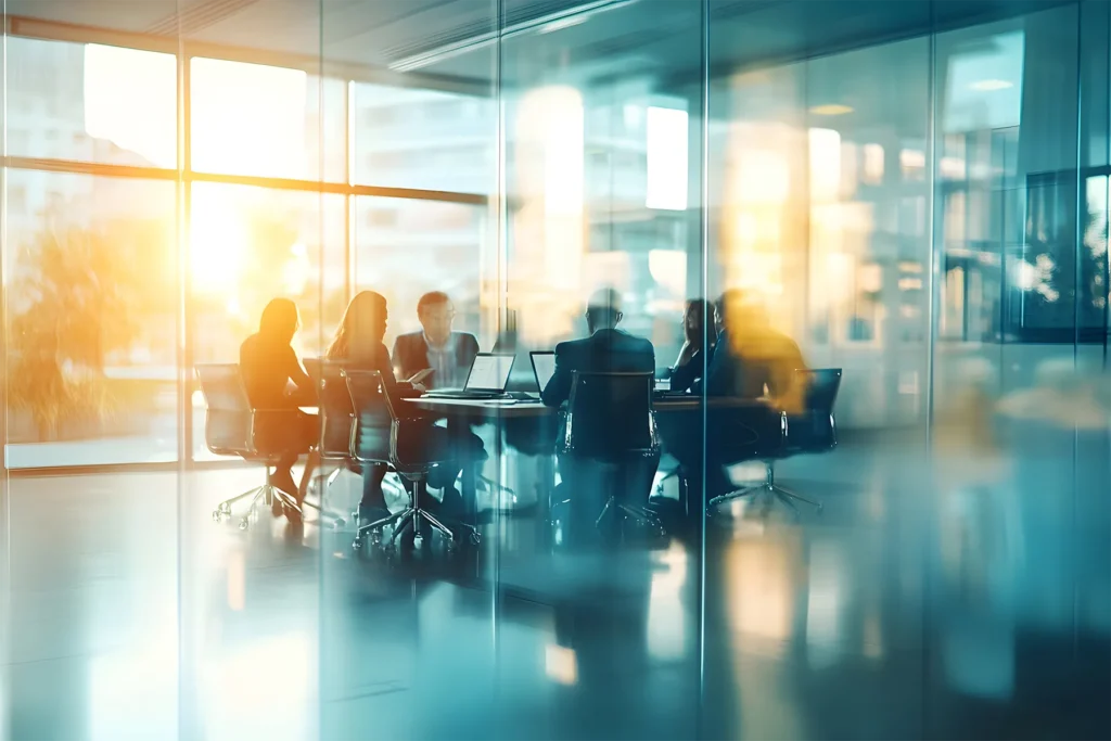 Abstract of people in a meeting
