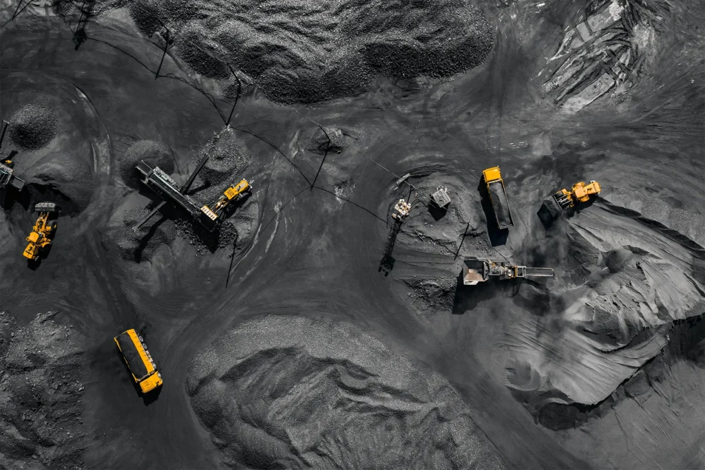 Drone view of mining site